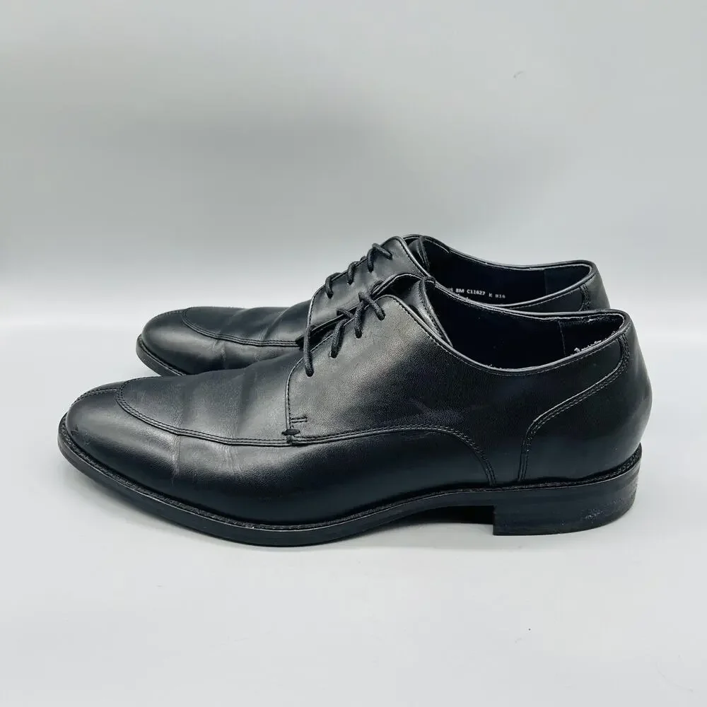 Cole Haan Shoes Mens 8 Black Leather Grand OS Derby Oxford Dress Almond Toe